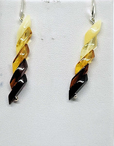 Baltic Amber Ombre Colored Drop Earrings